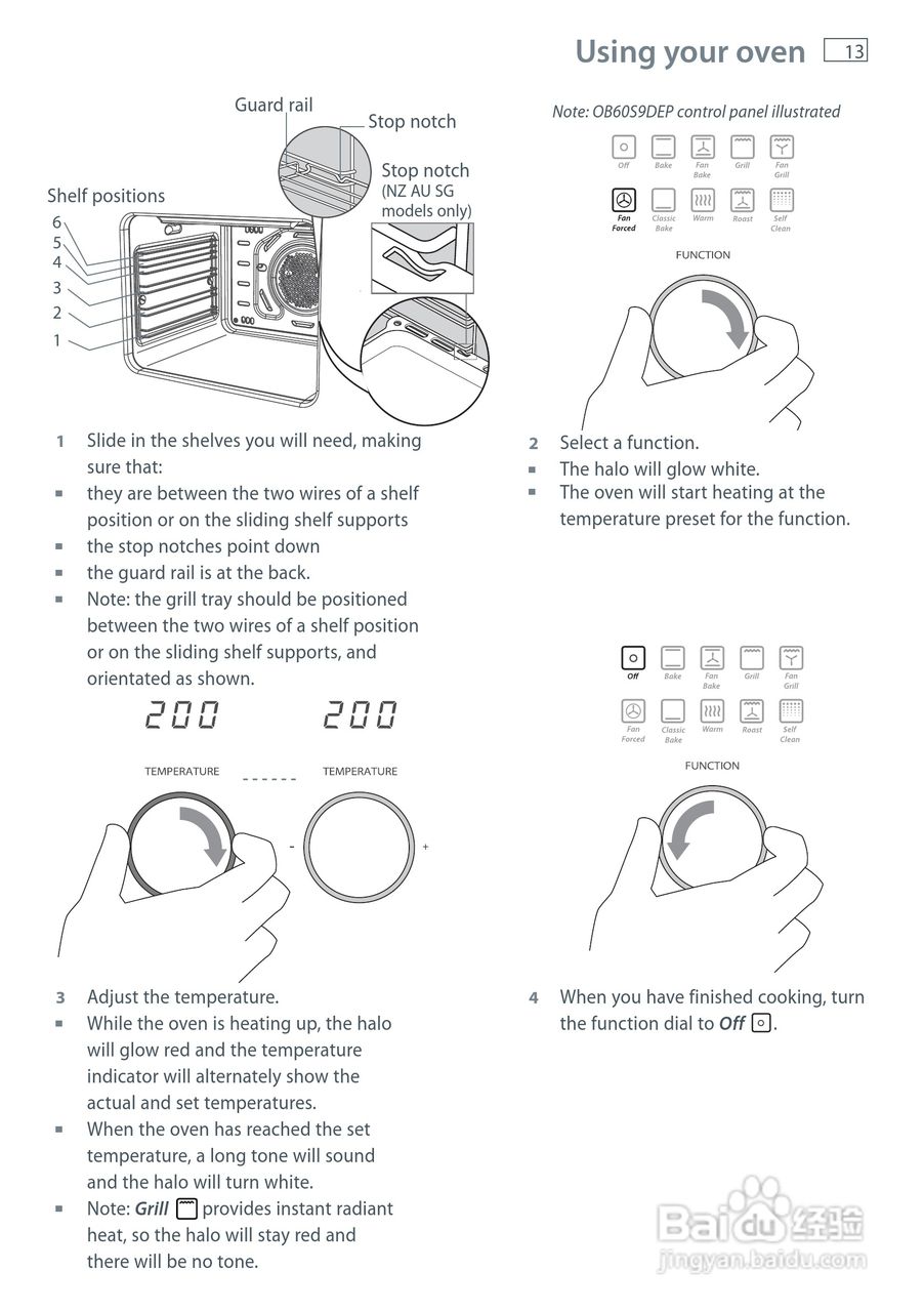 斐雪派克OB60S9DECPX1嵌入式烤箱说明书:[1]