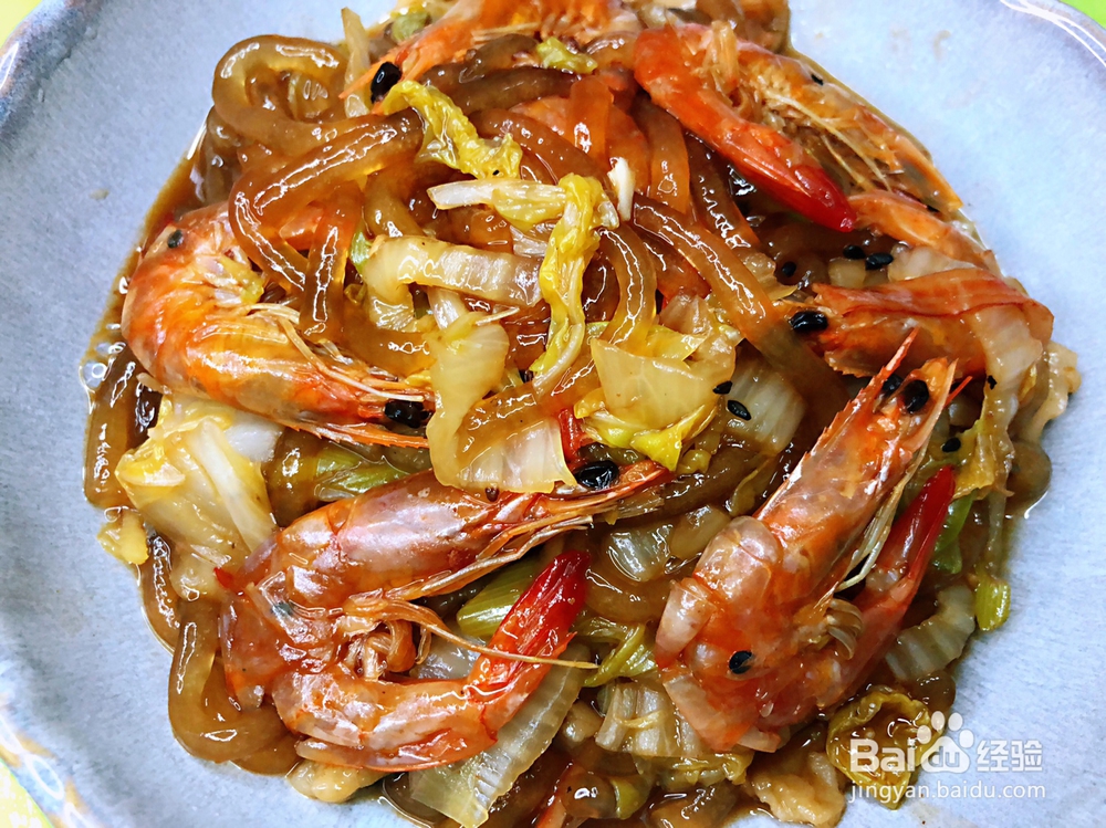 香浓的焖烧大虾白菜粉条