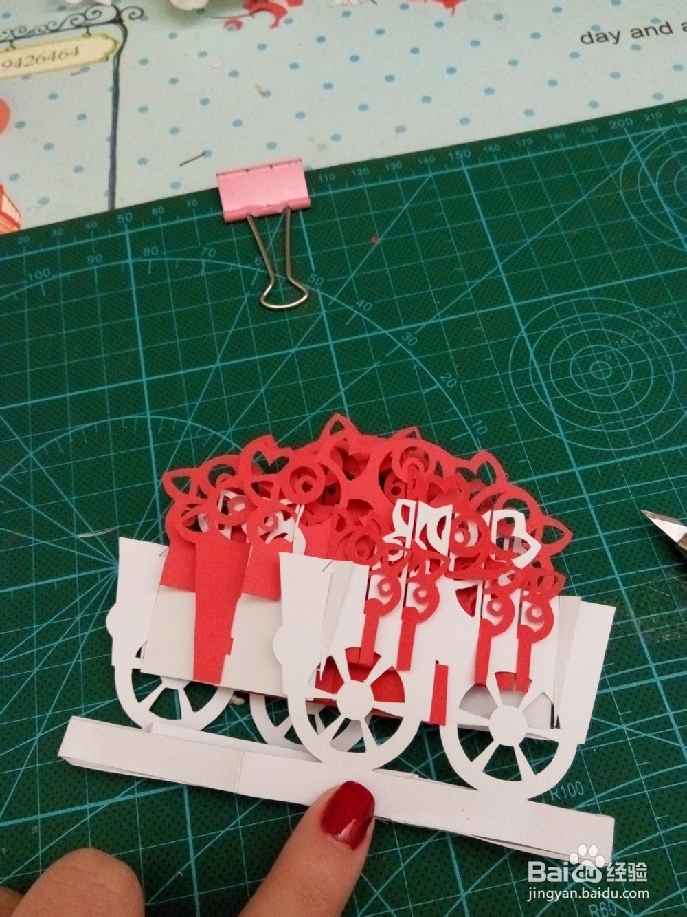 DIY纸雕 立体花车