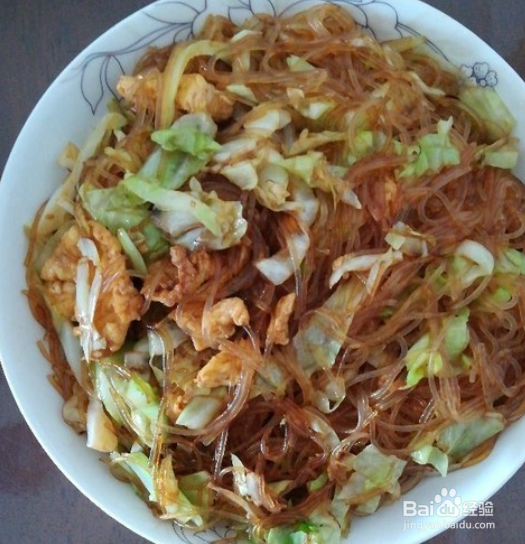 饭店包菜炒粉丝的做法