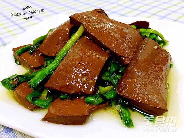 鸭血韭菜的做法