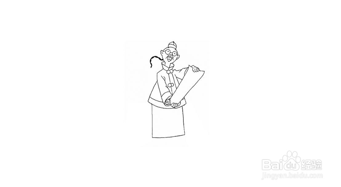 古代师爷简笔画画法