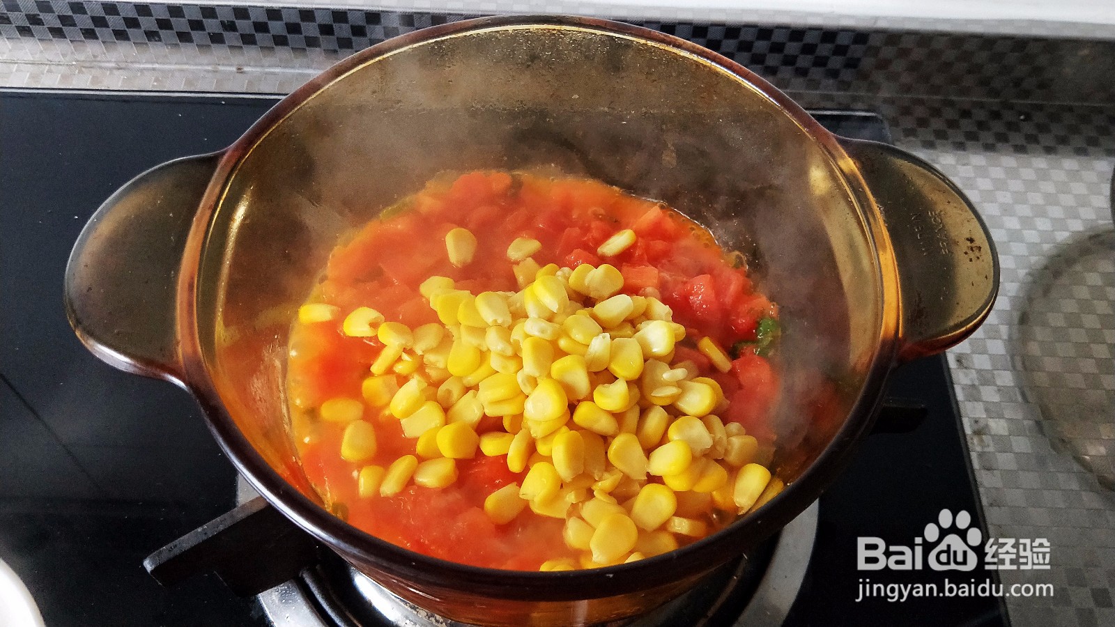 超鲜的番茄玉米蛋羹!