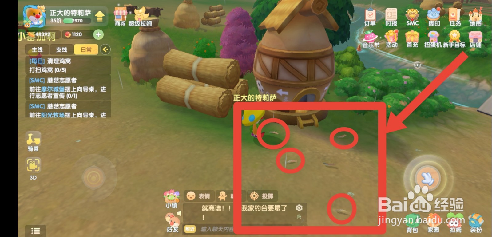 摩尔庄园怎么清理鸡窝