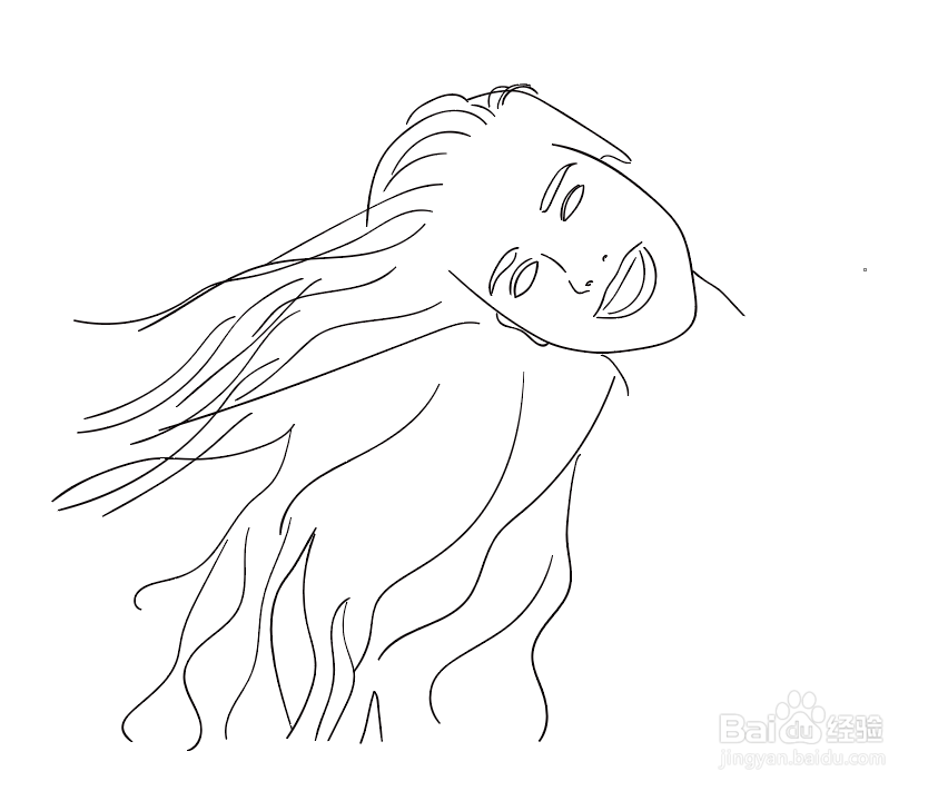 头像简笔画女生