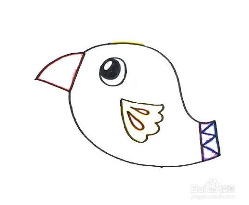 戴皇冠的小鸟的画法