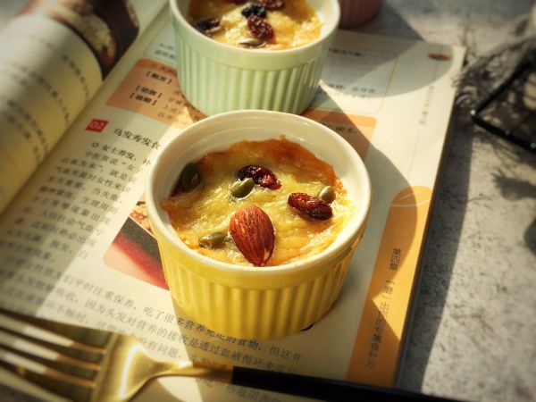 坚果芝士焗红蜜薯泥