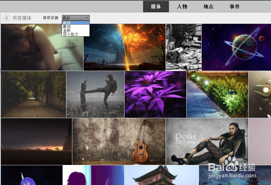 PS Elements 2020 怎样设置照片的排序依据