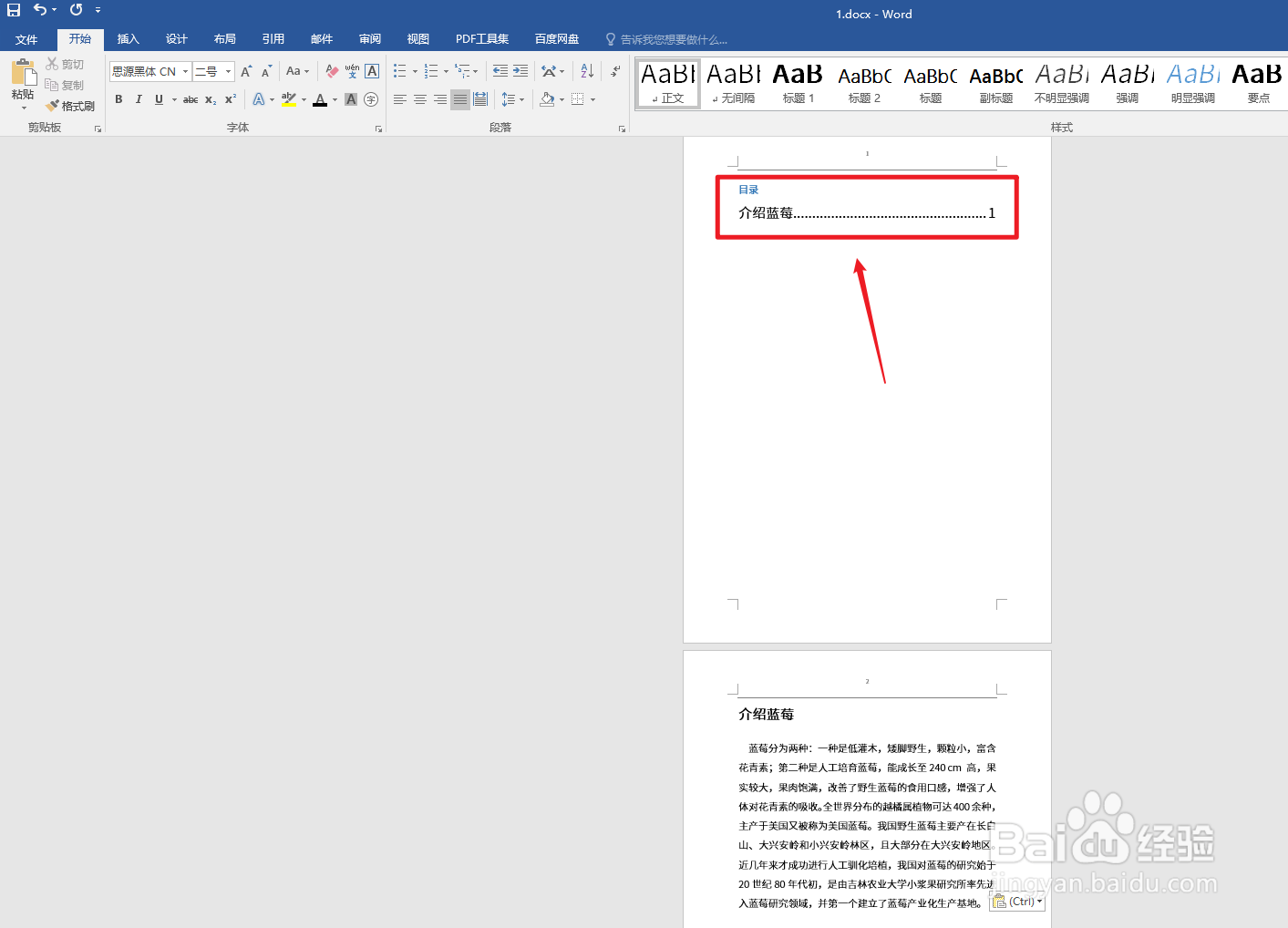 怎样让目录和正文的页码分开