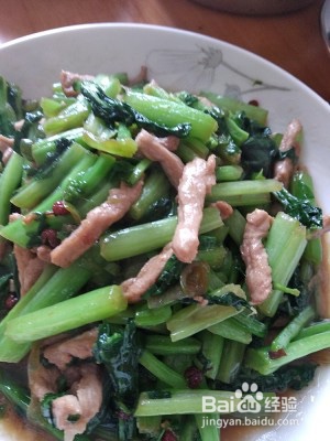 苔菜炒肉的做法