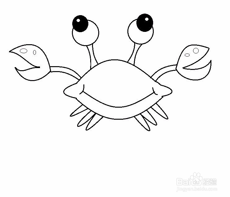 简笔画卡通大螃蟹的画法
