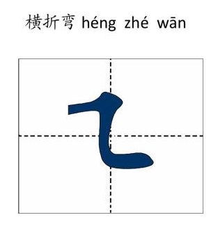 横折弯钩在田字格的正确写法是什么