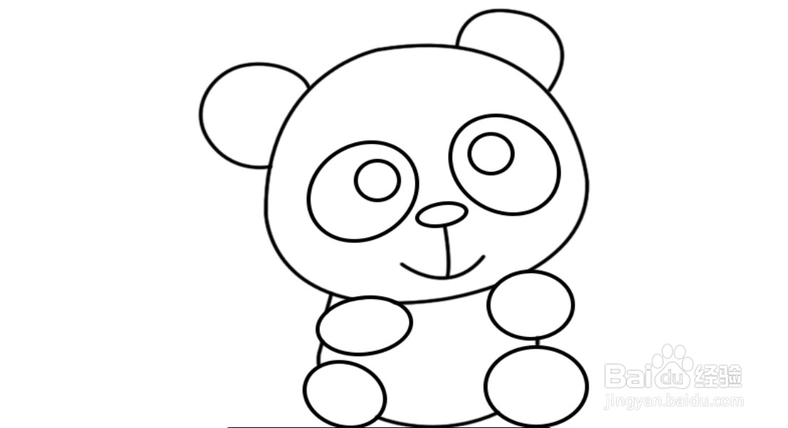 中国熊猫简笔画简易图片