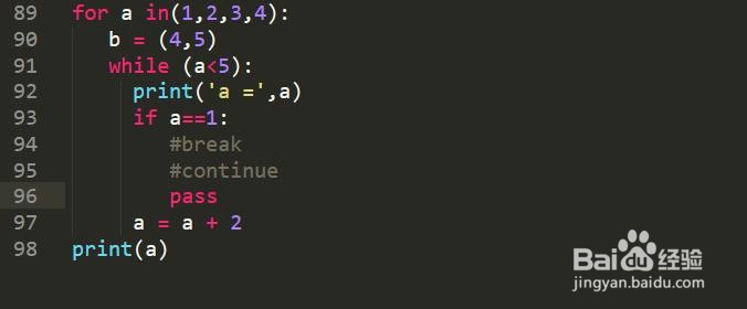 python中break\continue\pass语句的用法