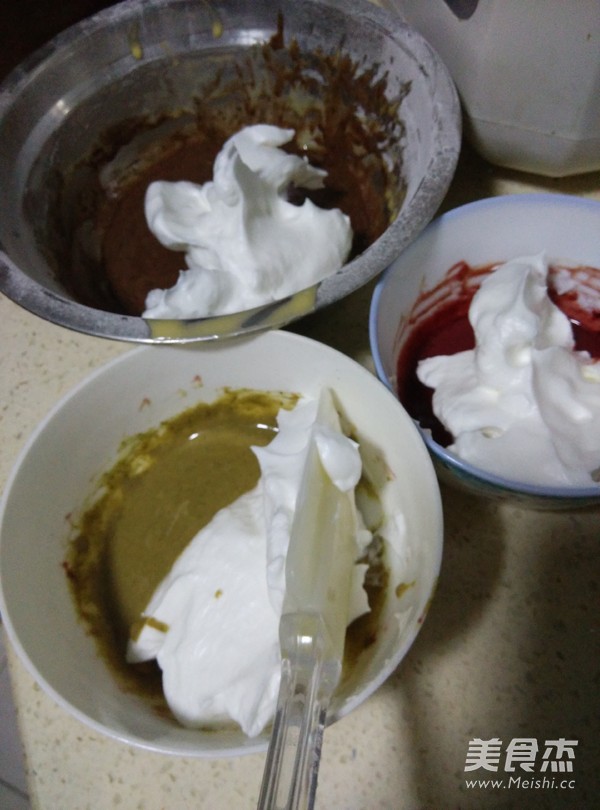 三色戚风蛋糕6寸