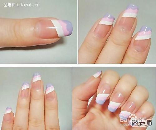 粉色波点美甲diy教程