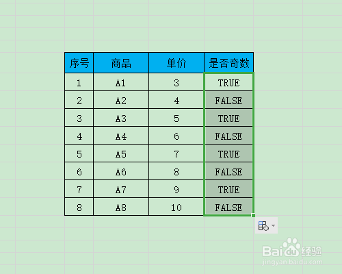 Excel表格怎么判断数值奇偶