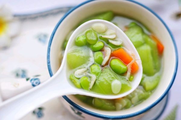 丝瓜毛豆虾米汤