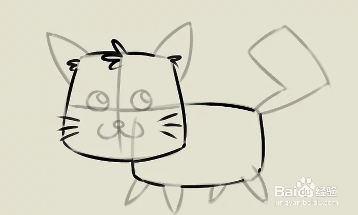 如何简单的画猫咪
