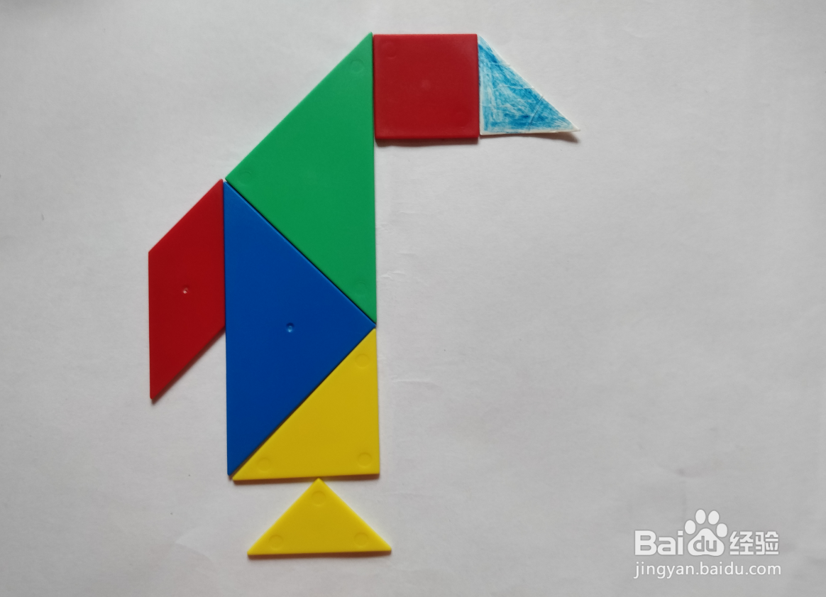 用蝶式七巧板怎么拼组一只探头企鹅?