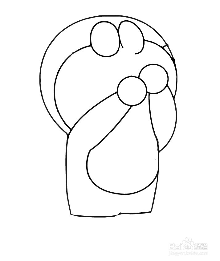 机器猫简笔画 分步画法