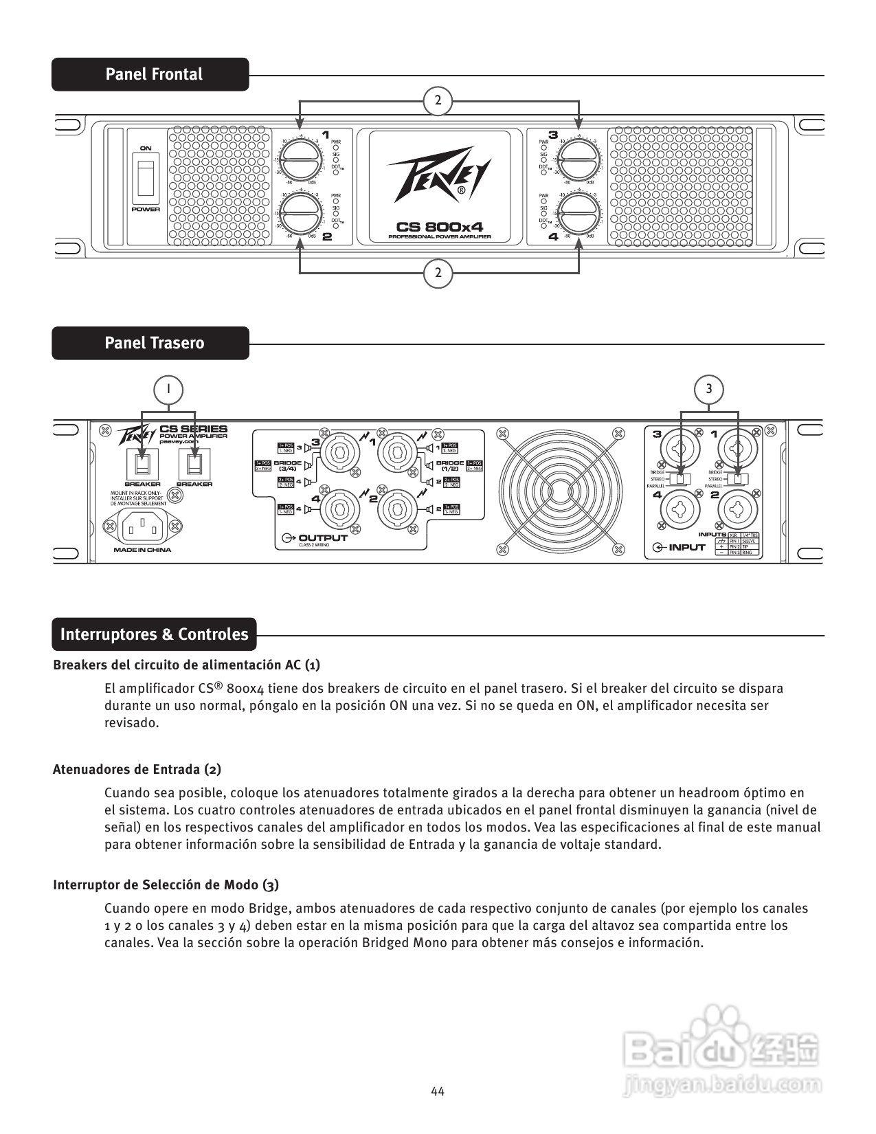 百威 CS 800X4 Power Amplifier音响说明书:[3]