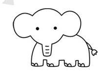 怎么画大象的简笔画