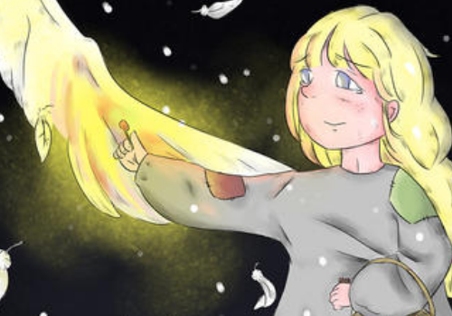 小女孩叫起来啊请把我带走吧我知道火，火柴一灭您就会不见的提示语放中间怎么做