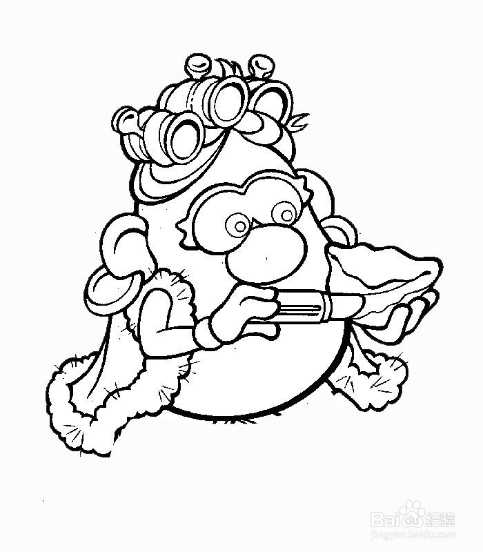 卡通怪物的简笔画