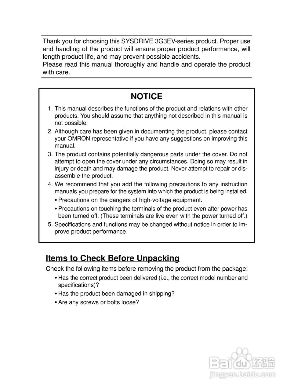 欧姆龙3G3EV-PETX3200变频器说明书:[1]