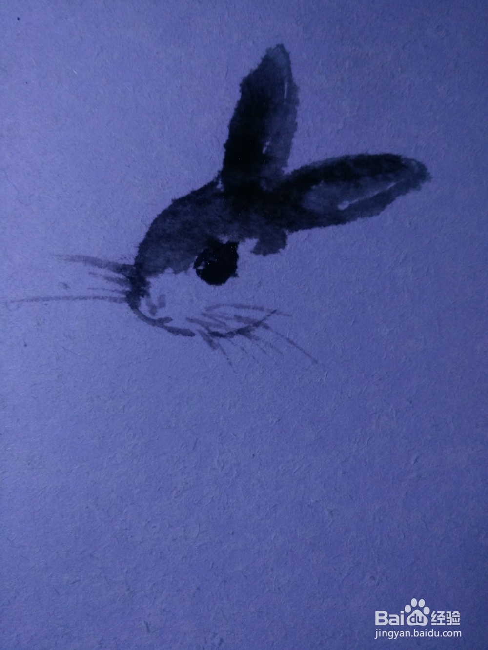 怎么画水墨小兔子