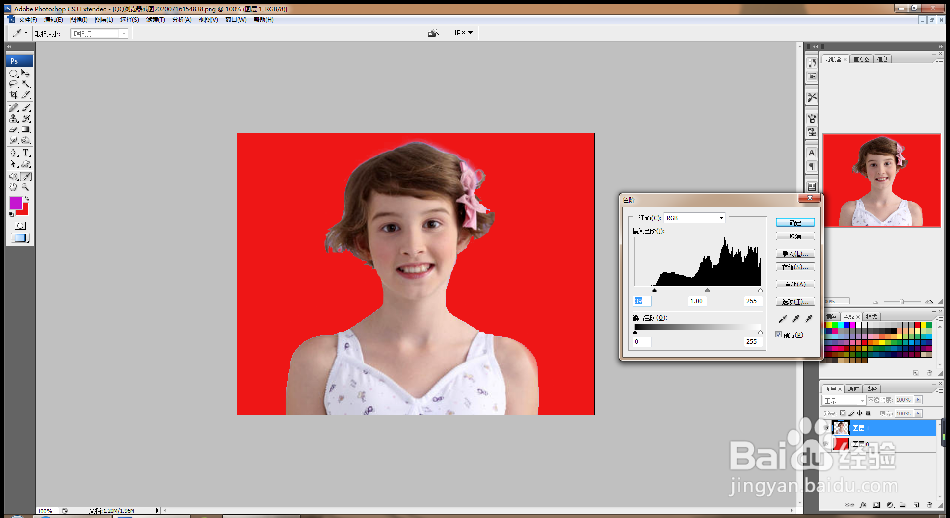 PS软件用通道工具抠图