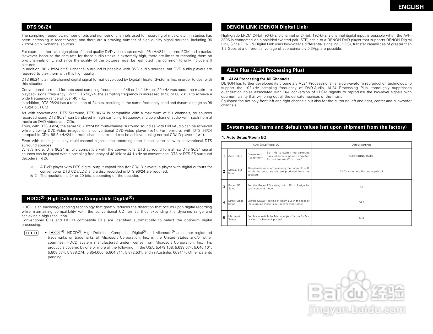 DENON AVR-3805收音环绕扩音机操作说明书:[3]