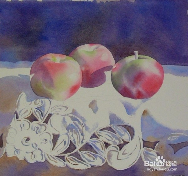 水彩苹果教程