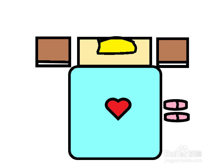 生活用品之床的画法