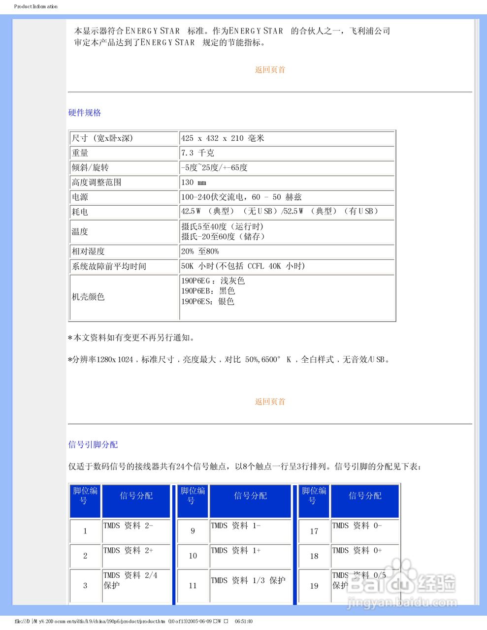 飞利浦190P6EG/93液晶显示器使用说明书:[2]