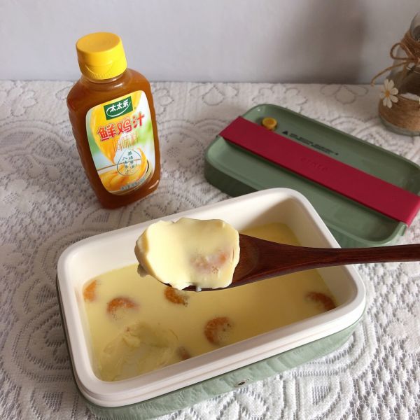 鸡汁虾仁蒸蛋羹