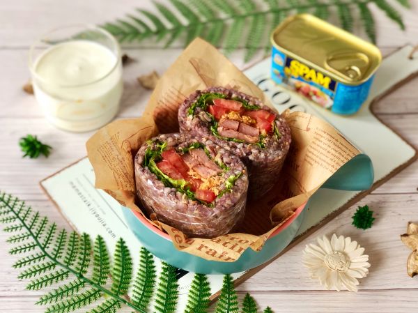 午餐肉杂粮饭团