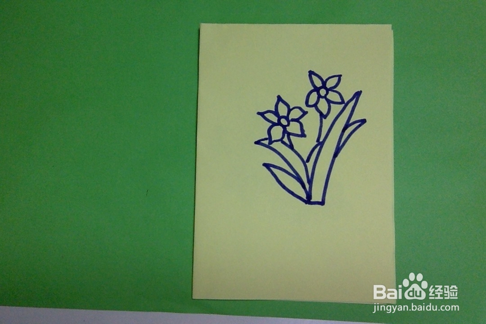 简笔画怎样画水仙花的画法简单儿童启蒙学画水仙