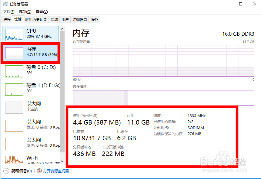 电脑如何查看自己的内存条大小及使用率