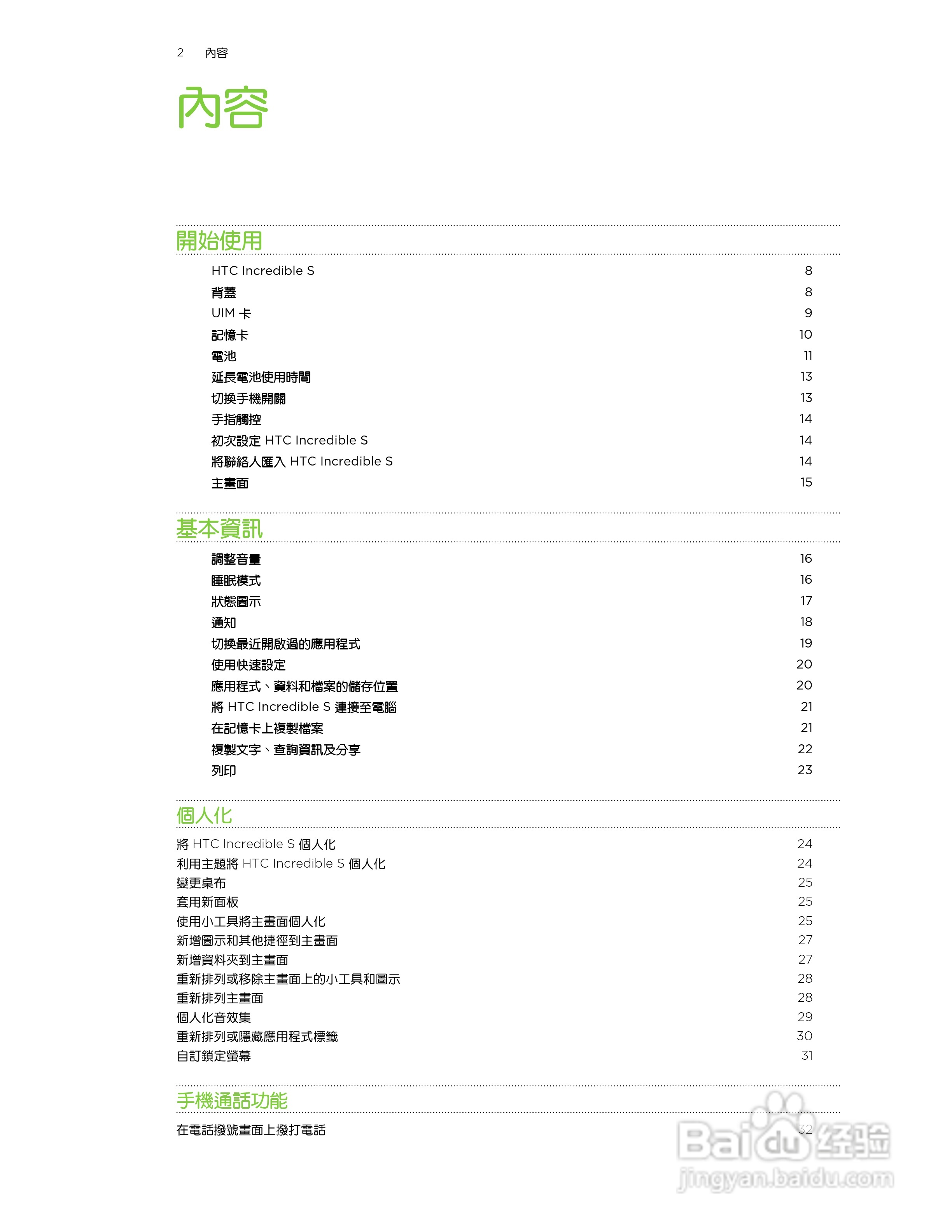 多普达HTC Incredible S CDMA手机使用说明书:[1]