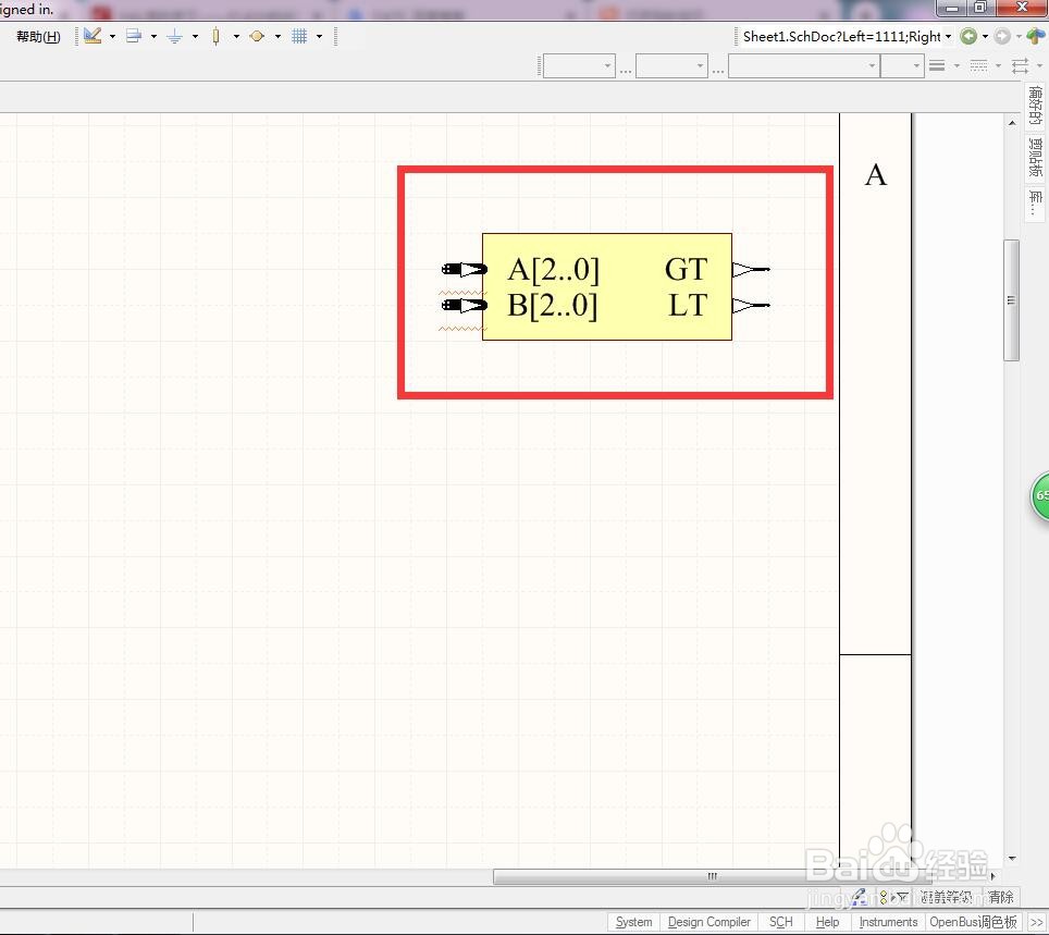 如何在AD中放置3位总线幅度比较器？