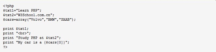 PHP语言快速学会之：[6]echo 和 print 语句