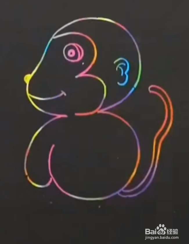 用数字“3”画猴子