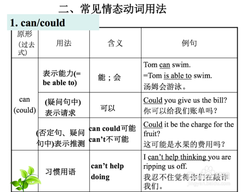 情态动词专题复习2--考点梳理 用法