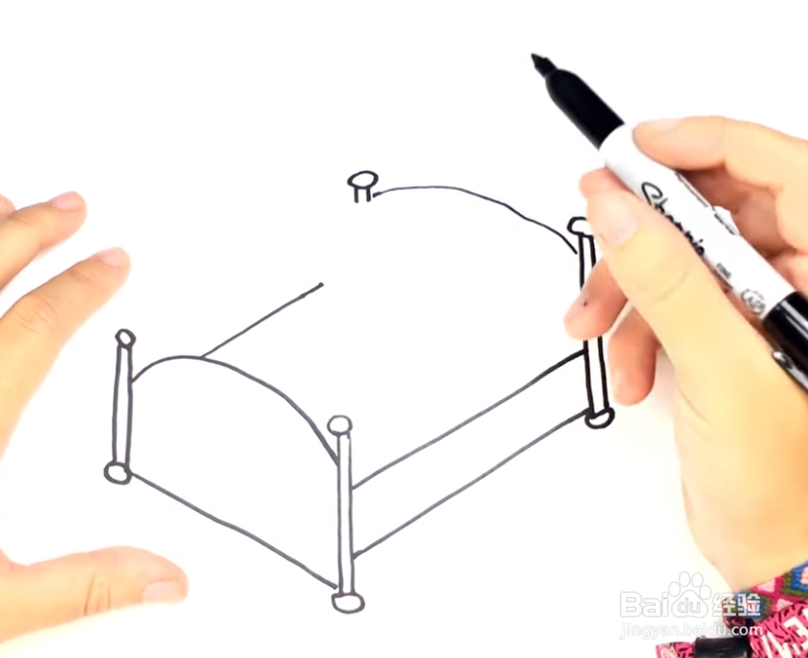 儿童简笔画—— 怎样用彩笔一笔一笔画床