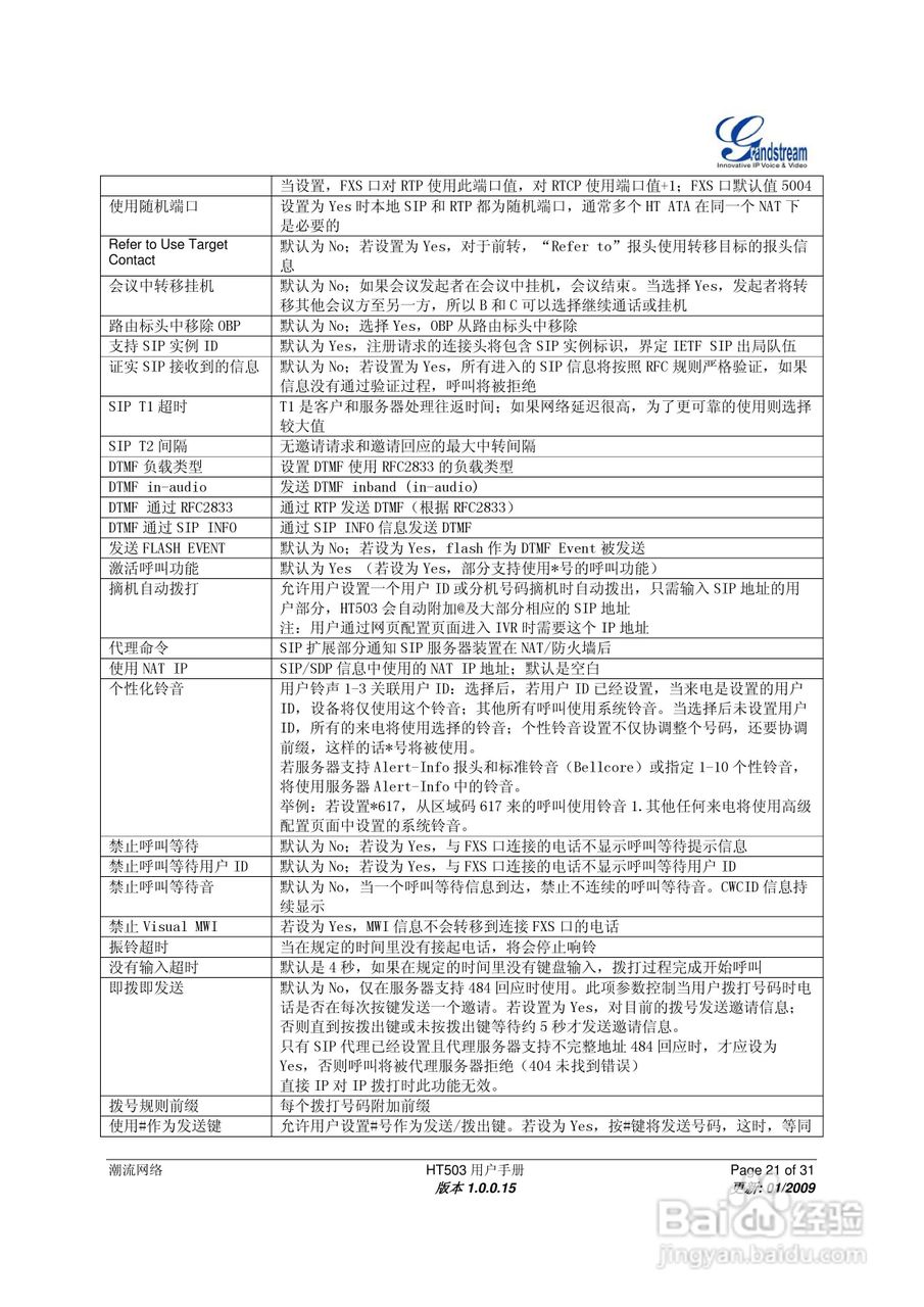 Gtandstream HT503双FXS口模拟电话适配器用户手册:[3]