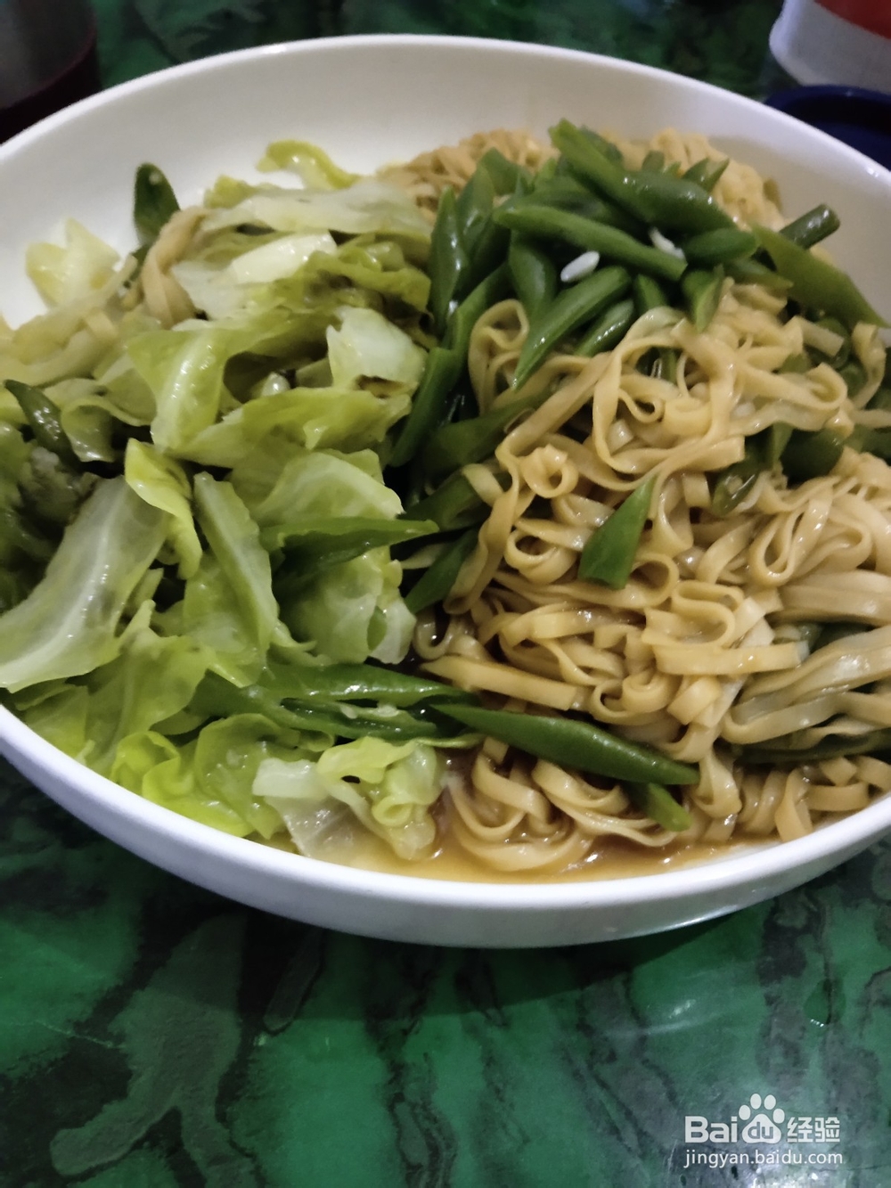 包心菜豆角拌面