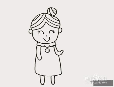 穿裙子的妈妈怎么画