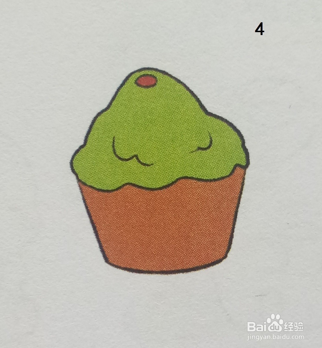 食物简笔画篇:纸杯抹茶蛋糕